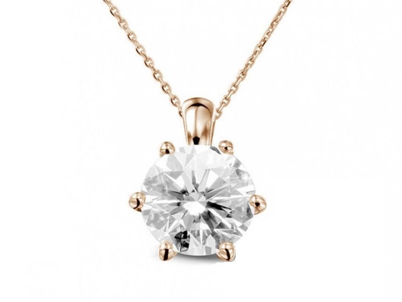 8.5 MM Old European / Round Brilliant Diamond Cut Full White Moissanite shops Solitaire Pendant in 10K/14K/18K, Solid White/Yellow/Rose Gold