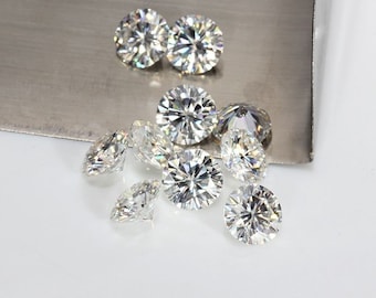 Moissanite en vrac, diamant rond brillant presque blanc, 8 mm, 1,60 carat pour bague, boucle d'oreille, pendentif, bijou cadeau (prix de gros)