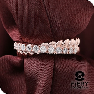 Art Deco Half Eternity Crossover Rope With Surface Prong Set Designer Wedding Ring, Beautiful Round Brilliant Cut Moissanite Engagement Ring