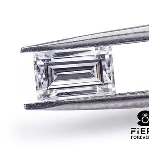 1.50 To 22.50 Carat Full Fiery White Baguette Step Cut Moissanite, Loose Moissanite For 3 Stone Ring, Wedding Ring, Pendant, Women's Jewelry