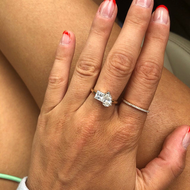 Emily Ratajkowski Celebrity Engagement Ring With Full White - Etsy