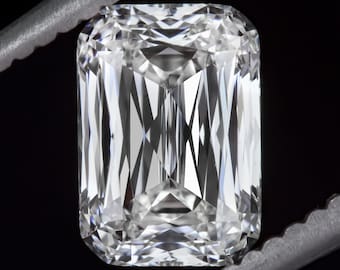 Moissanita antigua con talla cojín Criss: gema incolora de 1 quilate (7 x 5 mm), moissanita suelta, piedra de fantasía para joyería a medida.