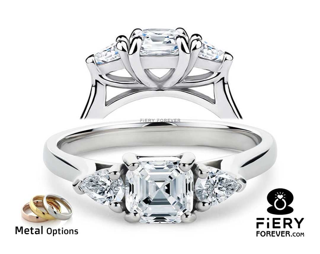 Delicate Three Stone Ring: Handmade Wedding Jewelry, 1.15/1.80/2.75 ...