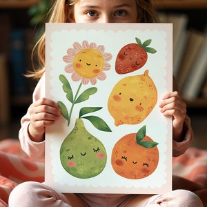 Happy Bunch | Kid&#39;s Art Print | Children&#39;s Room Boho Print | Wall Art for Kids | Illustration for Kids | Colorful Unique Art