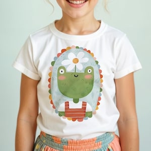 Froggy | Organic Cotton Kids T-shirt | Unique Illustrated Tee | Colorful T-shirt for Kids | Fun Apparel for Kids