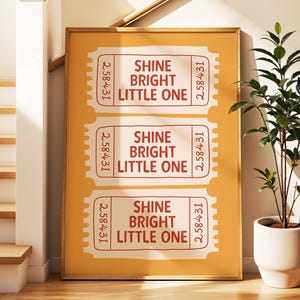 Shine Bright Little One | Kid&#39;s Art Print | Children&#39;s Trendy Room Print | Colorful Unique Wall Art for Kids | Illustration for Kids