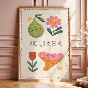 Sweet Gaze | Custom Letter Name Print for Kids | Personalized Nursery Wall Art | Child Name Poster | Baby Art  Gift | Initial Print Decor
