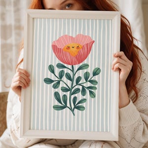Floral Couple II | Kid&#39;s Art Print | Trendy Children&#39;s Room Print | Wall Art for Kids | Illustration for Kids | Colorful Unique Playroom Art