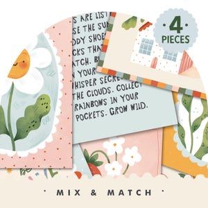 Set di 4 stampe artistiche – Arte murale boho per la cameretta dei bambini – Stampe personalizzabili per la cameretta dei bambini – Decorazioni per la sala giochi – Scegli i tuoi design preferiti – Mix & Match