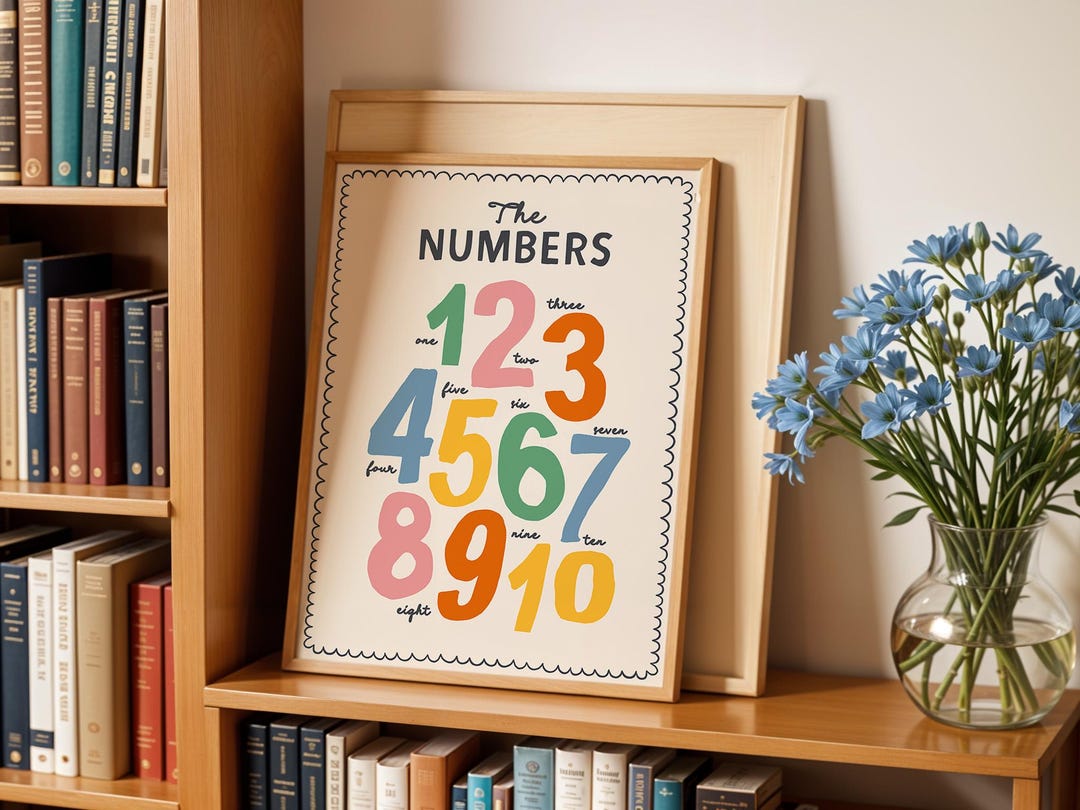 Colorful Numbers: Educational Kid's Art Print, Playroom Wall Decor - Etsy