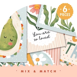 Set di 6 stampe artistiche – Arte murale boho per la cameretta dei bambini – Stampe personalizzabili per la cameretta dei bambini – Decorazioni per la sala giochi – Scegli i tuoi design preferiti – Mix & Match