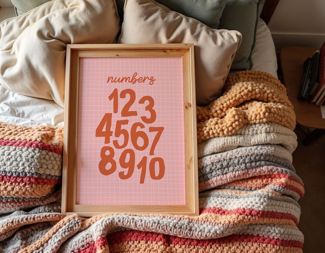 Red Numbers Code Wall Red Numbers: Educational Kid's Art Print, Playroom Wall Decor - Etsy
