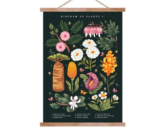 Kingdom of Plants I. ~ dark | Poster | Floral Print | Wall Art | Home Decoration | Illustration