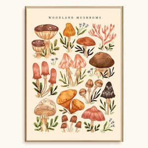 Mushrooms vol.02 | Art Print | Floral Art Print | Home Decoration | Illustration | Botanical Art | Vintage Inspired Poster