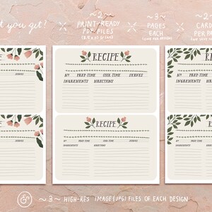Printable Recipe Cards | Set of 3 Designs | Instant Download | Vintage ...