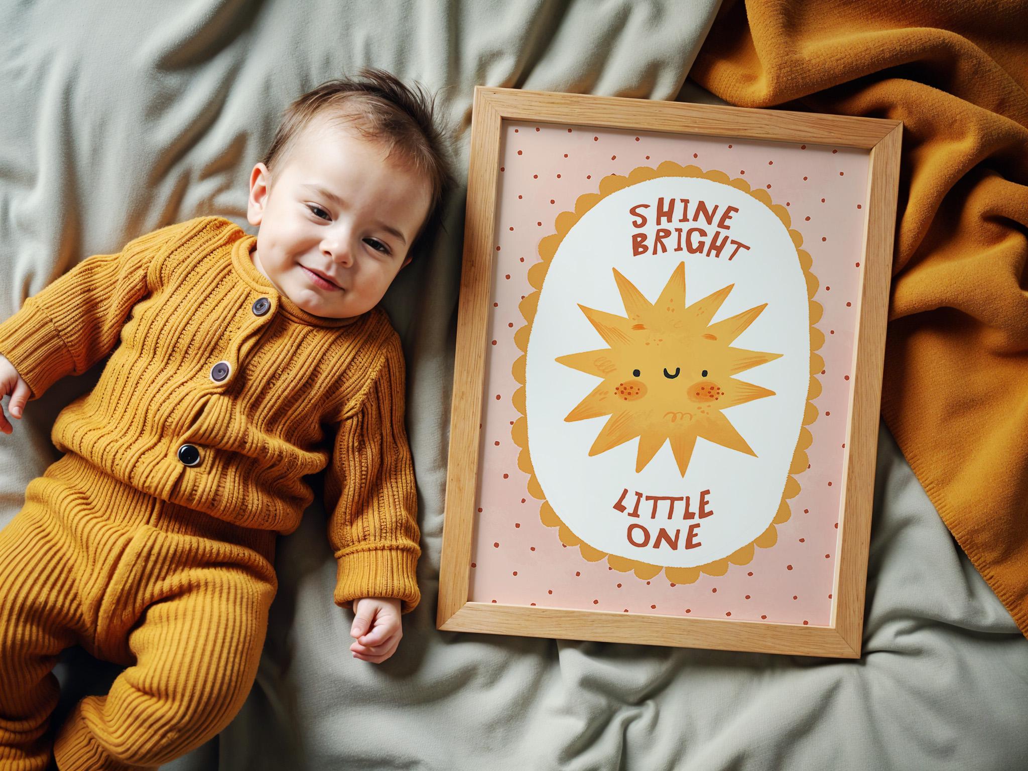 Bloom Born: Kids' Room Art Print, Playroom Wall decor, Quote Illustration