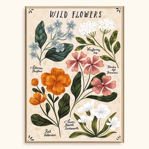 Wild Flowers vol.02 | Art Print | Floral Art Print | Wall Art | Home Decoration | Illustration | Botanical Art | Vintage Inspired Poster