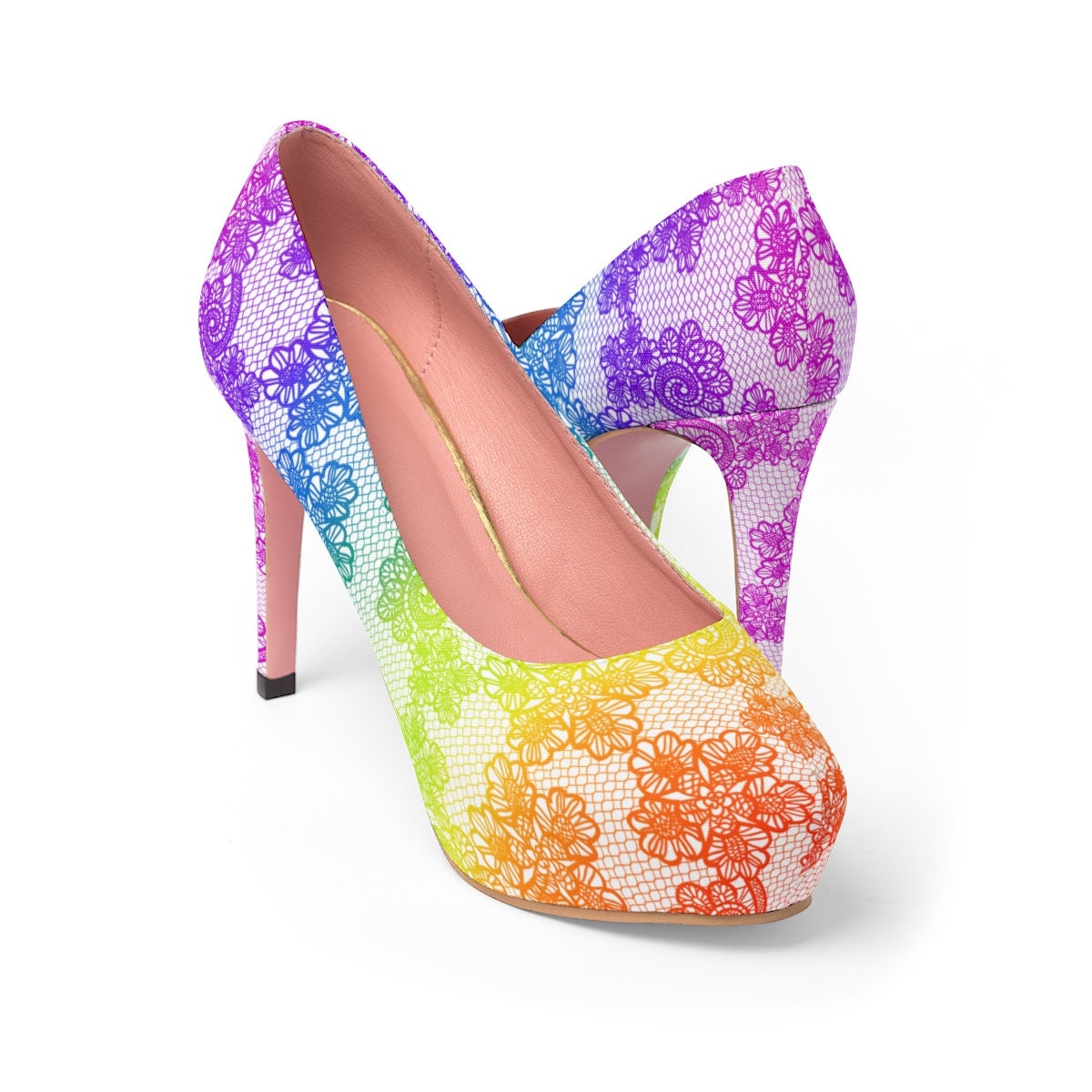 colorful platform heels