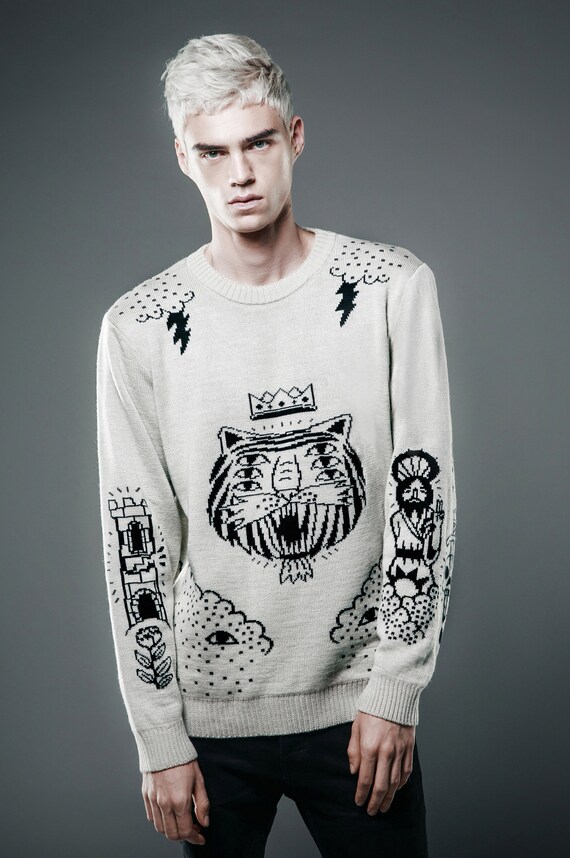 white tiger sweater