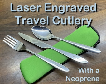 Personalised Laser Engraved Travel Cutlery Set