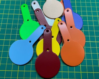 5 Genuine Leather Key Fob Key Ring Blanks (5 pieces)