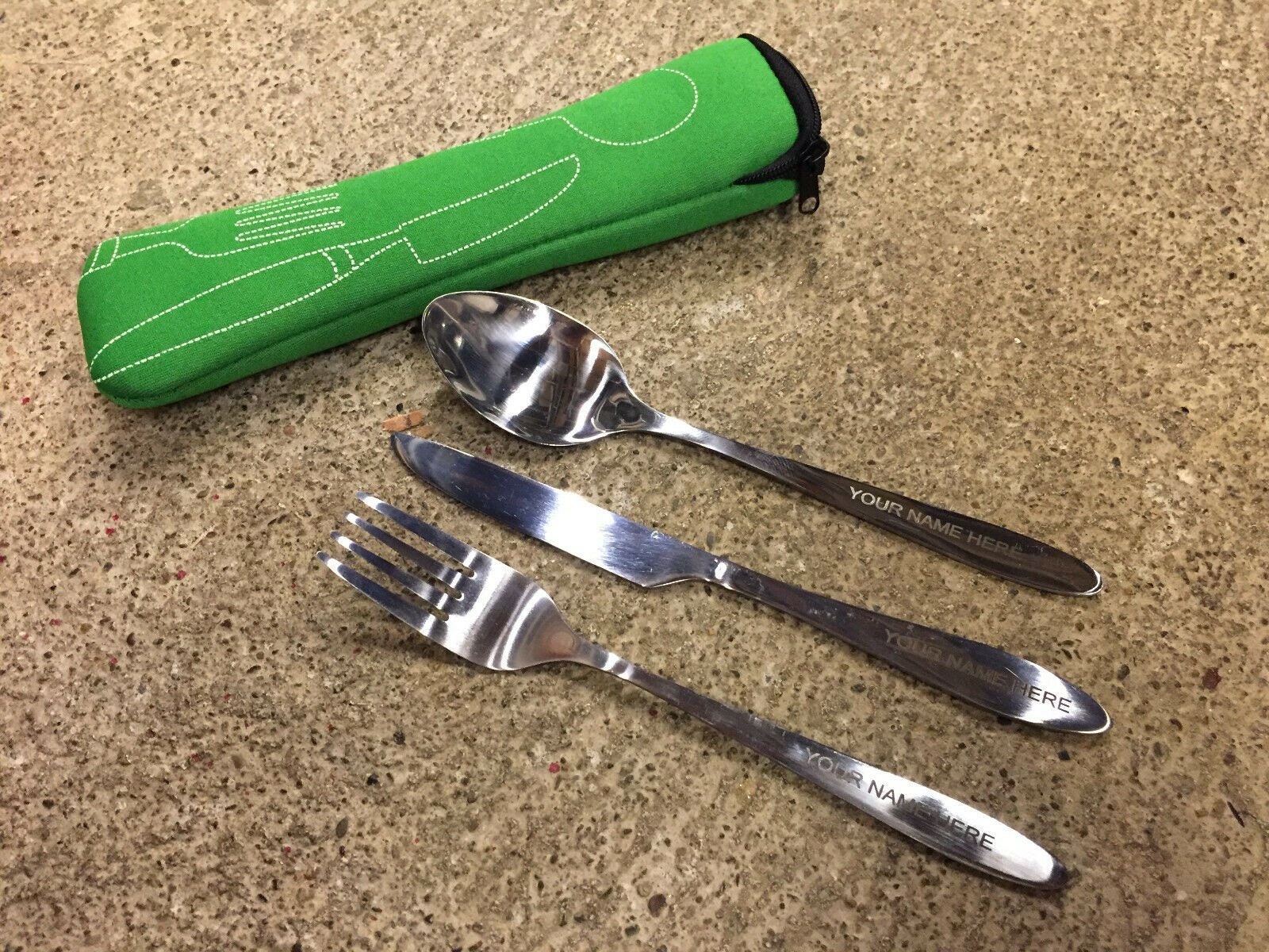 Personalised Laser Engraved Travel Cutlery Set Etsy