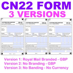 CN22 Customs Declaration Form PDF Ready to fill in on your Computer - Digital File