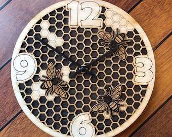 Honey Bee Clock Progetto digitale tagliato al laser