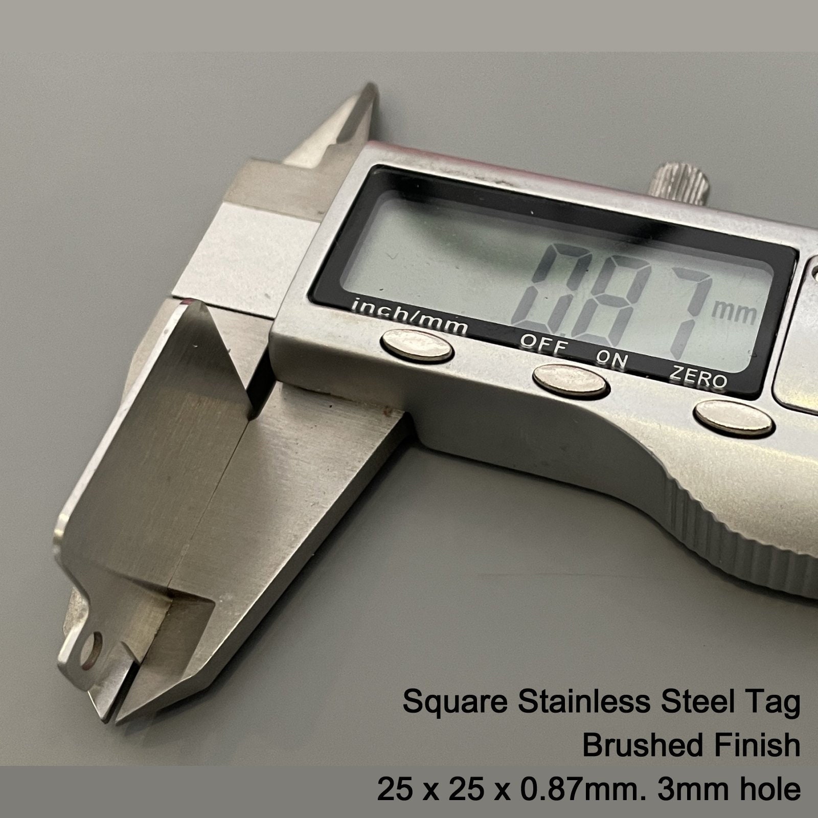 The Square Tag 25 X 25mm Brushed Stainless Steel - Etsy UK