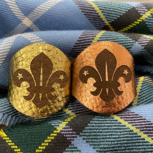 Scout Woggle in Metallic Gold or Bronze Genuine Leather