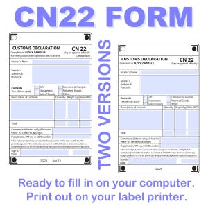 CN22 PDF prêt à remplir sur votre ordinateur - Fichier numérique