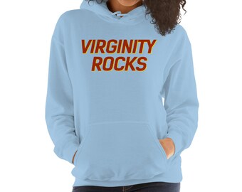virginity rocks hoodie light blue