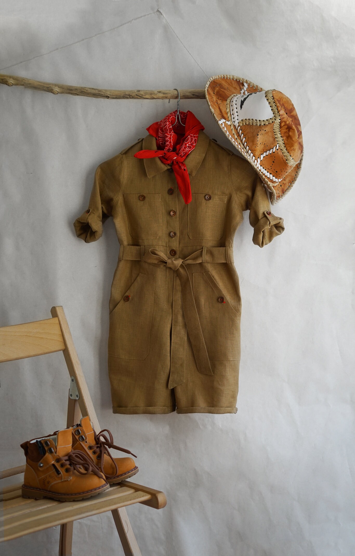 Baby safari outfit with long sleeves Safari outfit baby boy Etsy