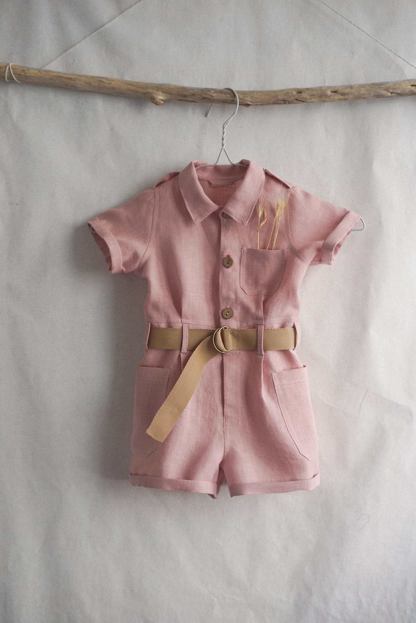 Baby Safari Suit With Belt Jumpsuit for a Birthday Safari Etsy