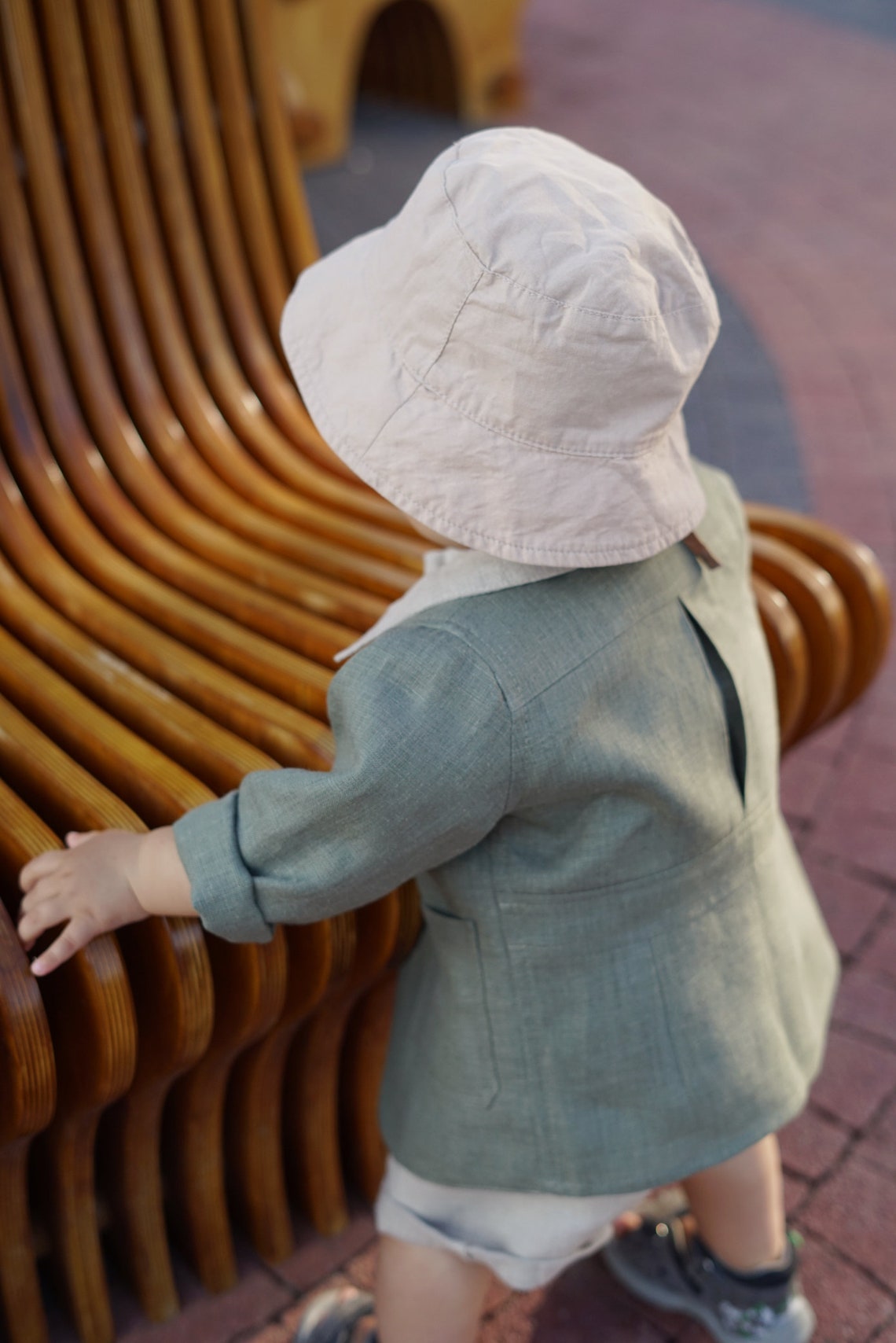 Baby linen clothing set safari style Jacket and bodysuit baby Etsy