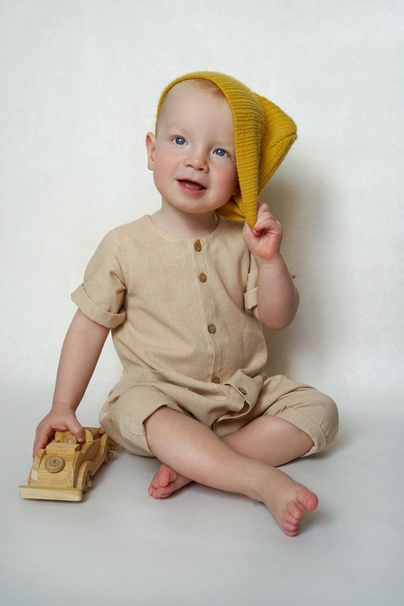 boys linen romper