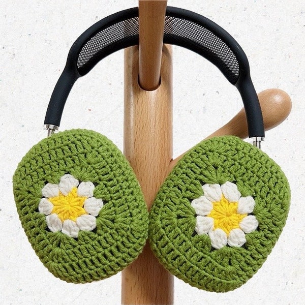 Daisy Airpods Max Cover, Cute Crochet Headphone Cover, Custom Handmade Flower Knitted Case, Airpods Max Accessories, Personalized Color