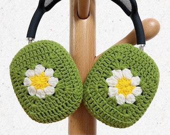 Daisy Airpods Max Cover, Cute Crochet Headphone Cover, Custom Handmade Flower Knitted Case, Airpods Max Accessories, Personalized Color