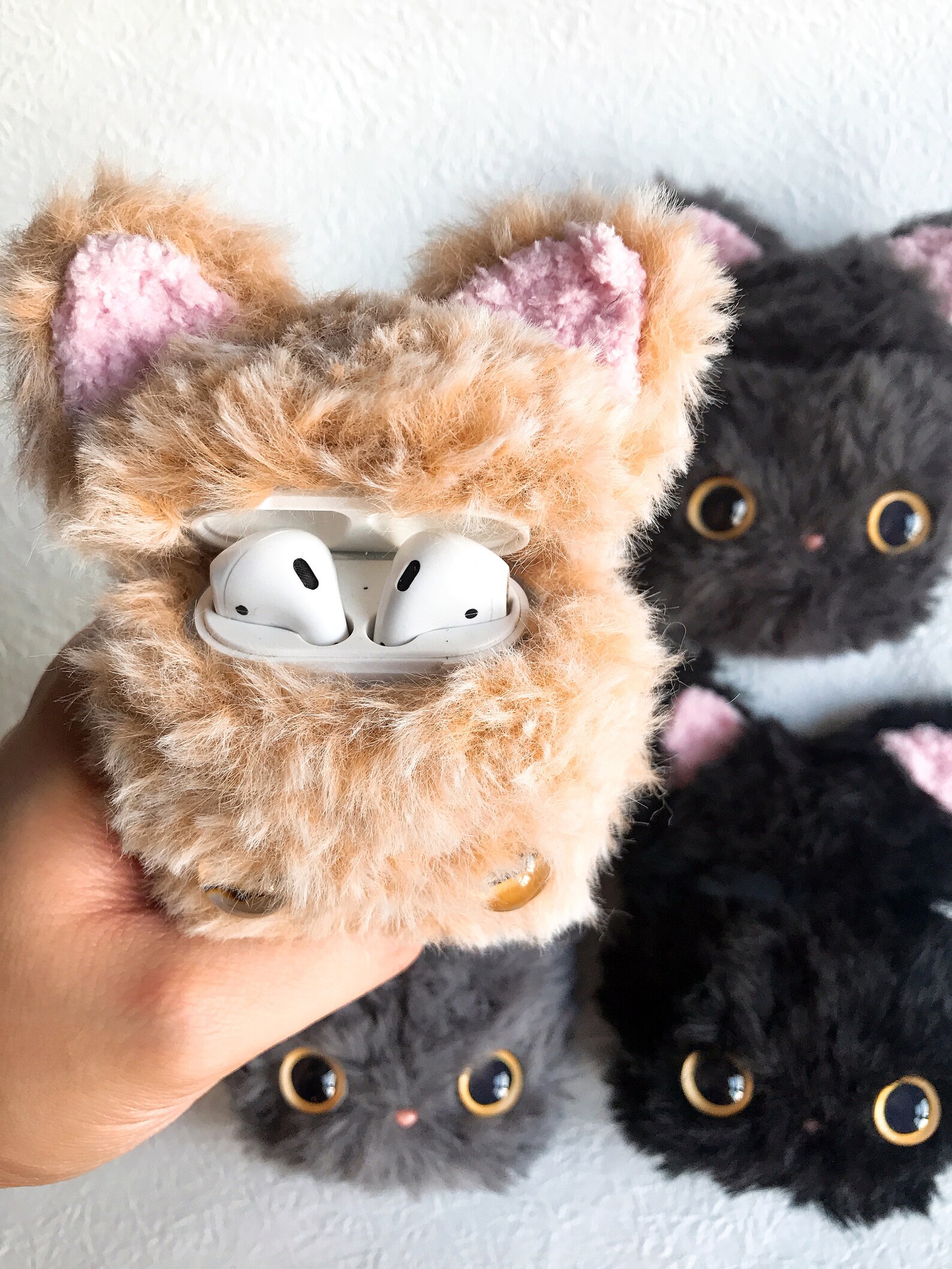 Fluffy Cat Knitted Cute Airpods Case Meow Airpod Pro 2 Skin Etsy