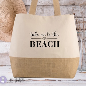 Strandtasche XL | Einkaufstasche | Jutetasche | Shopper in NATUR
