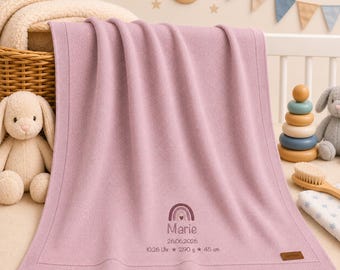 Personalized baby blanket | Baby blanket with name | Personalized baby cuddly blanket | Baby blanket | Birth gift | Baby present | Rainbow