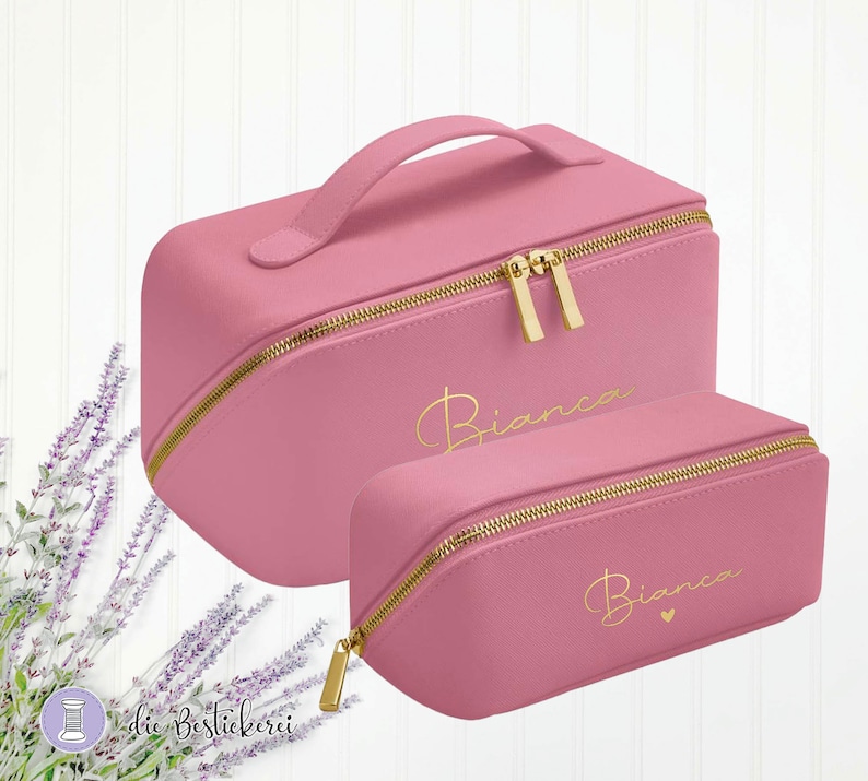 Nuovo modello Borsa per cosmetici con nome Borsa per il trucco Borsa per il trucco Beauty Case Set di bellezza personalizzato immagine 2