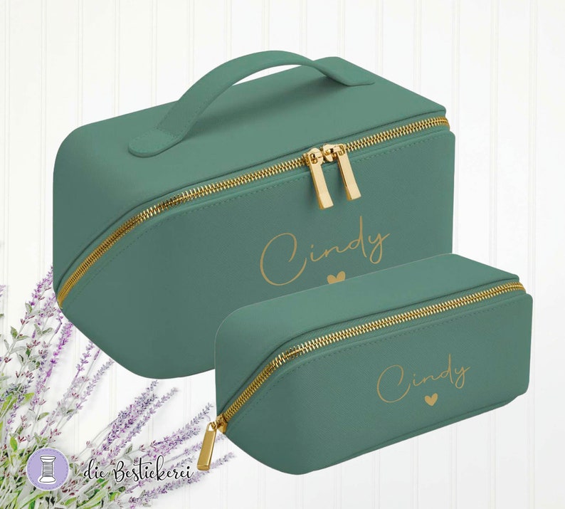 Neues Modell Kosmetiktasche mit Namen Make-up Tasche Schminktasche Beauty Case Beauty-Set personalisiert Bild 1