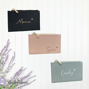 Mini Geldbörse personalisiert | Kartenhalter | Etui | Geldtasche | Portemonnaie mit Namen | Geschenk Freundin