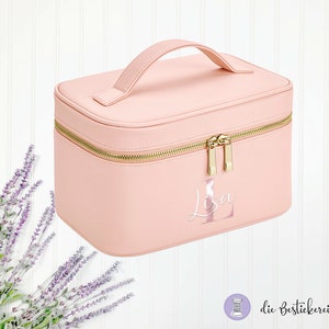 Beautycase mit Namen Make-up Tasche Schminktasche Beauty Bag personalisierte Kosmetiktasche Rosa