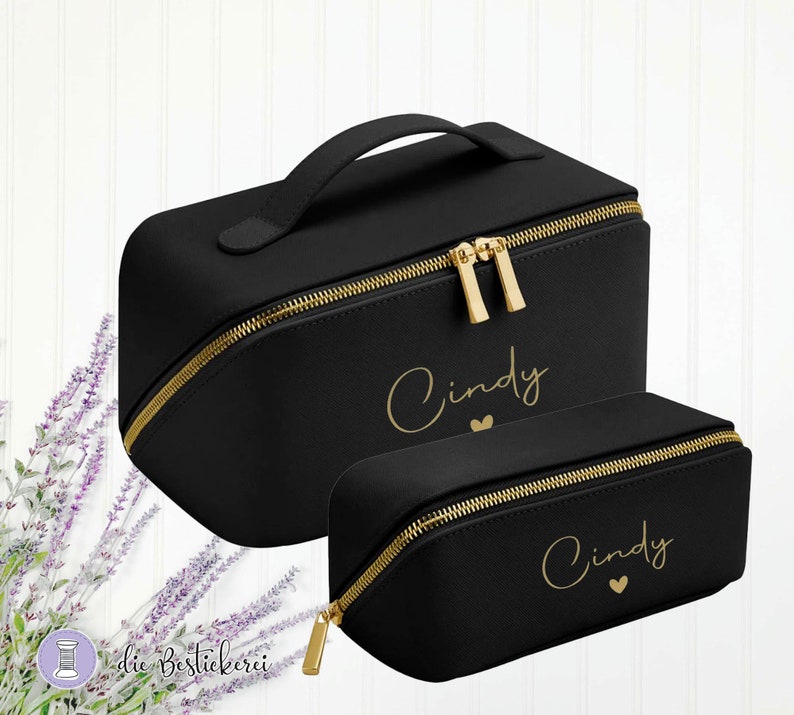 Nuovo modello Borsa per cosmetici con nome Borsa per il trucco Borsa per il trucco Beauty Case Set di bellezza personalizzato immagine 4