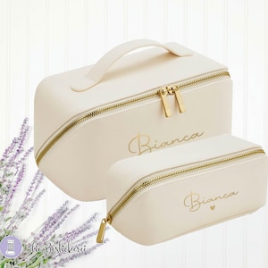 Nuovo modello Borsa per cosmetici con nome Borsa per il trucco Borsa per il trucco Beauty Case Set di bellezza personalizzato immagine 3