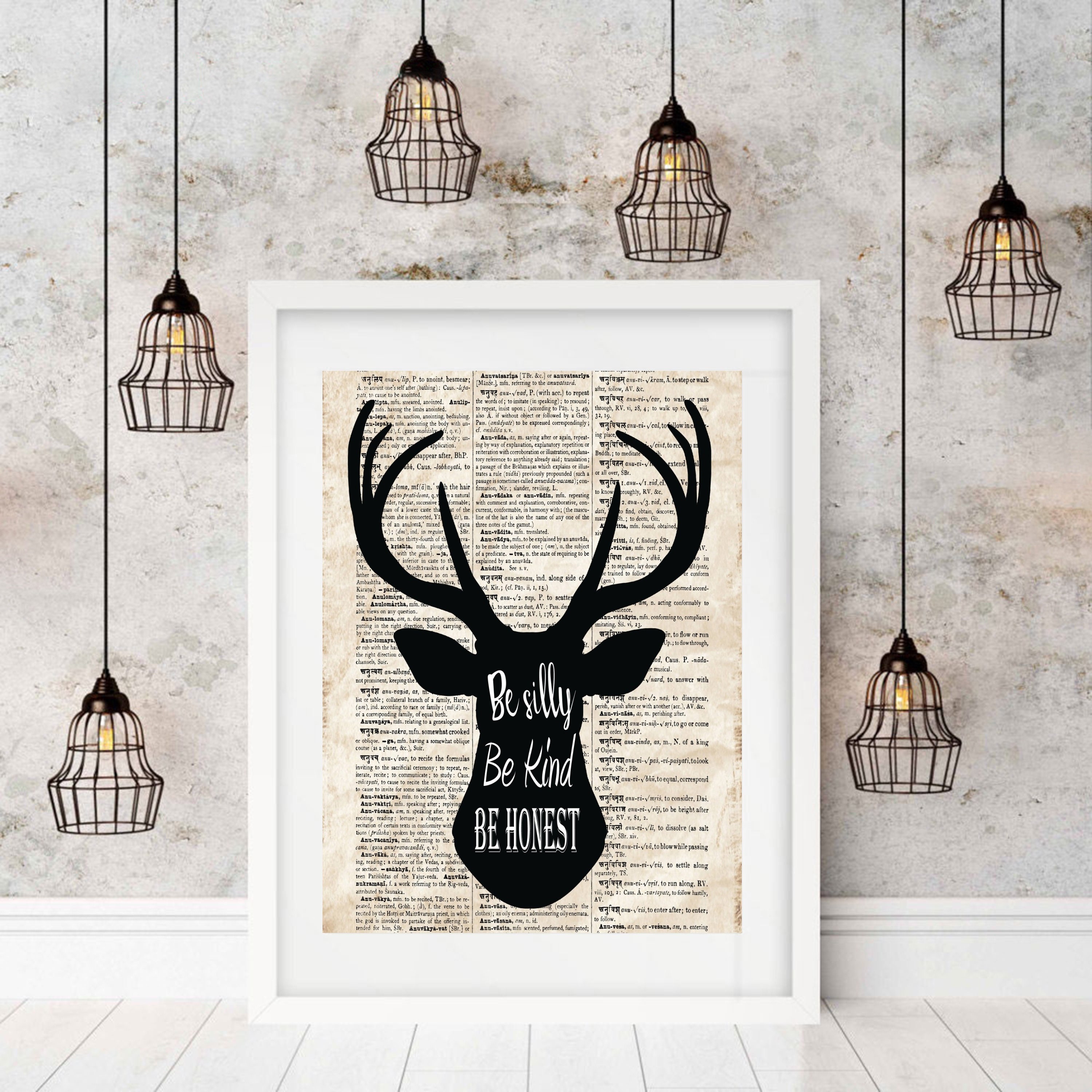 Print Vintage Unframed Poster Quotes Wall Art Deer head Print Vintage Unframed Poster Quotes Wall Art Deer head