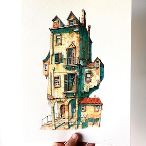 奇妙な建造物 - オリジナル絵画