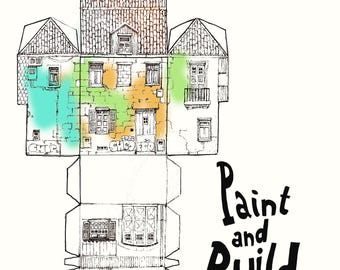 Kit para pintar casas en miniatura - Pack familiar de 5